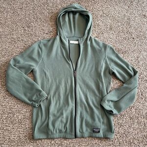 Abercrombie & Fitch Kids 15/16 Olive Green Zip Up Fleece Jacket w/ Pockets, Hood